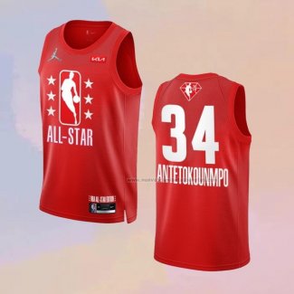 Camiseta All Star 2022 Milwaukee Bucks Giannis Antetokounmpo NO 34 Granate