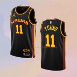 Camiseta Atlanta Hawks Trae Young NO 11 Statement 2022-23 Negro