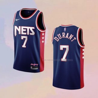 Camiseta Brooklyn Nets Kevin Durant NO 7 Ciudad 2021-22 Azul