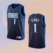 Camiseta Dallas Mavericks Tyrell Terry NO 1 Earned 2020-21 Azul