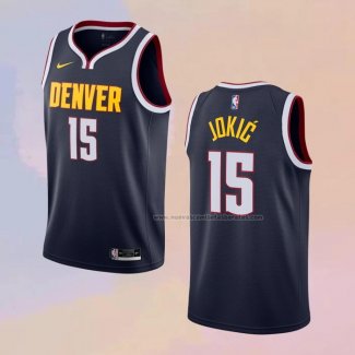 Camiseta Denver Nuggets Nikola Jokic NO 15 Icon 2020-21 Azul