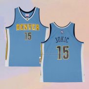 Camiseta Denver Nuggets Nikola Jokic NO 15 Mitchell & Ness 2016-17 Azul