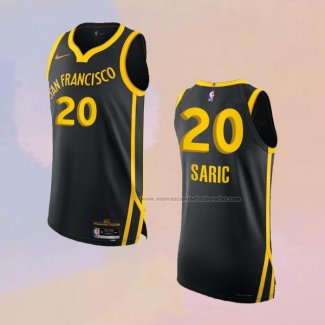 Camiseta Golden State Warriors Dario Saric NO 20 Ciudad Autentico 2023-24 Negro