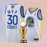 Camiseta Golden State Warriors Stephen Curry NO 30 MVP 2022 NBA Finals Blanco