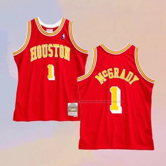 Camiseta Houston Rockets Tracy McGrady NO 1 Hardwood Classics Throwback Rojo