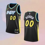 Camiseta Indiana Pacers Bennedict Mathurin NO 00 Ciudad 2023-24 Negro