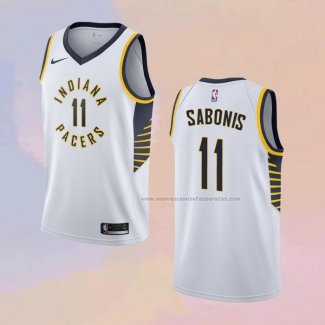 Camiseta Indiana Pacers Domantas Sabonis NO 11 Association Blanco