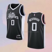 Camiseta Los Angeles Clippers Russell Westbrook NO 0 Ciudad Negro