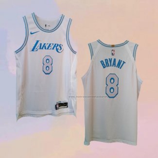 Camiseta Los Angeles Lakers Kobe Bryant NO 8 Ciudad Autentico 2020-21 Blanco