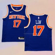 Camiseta New York Knicks Jeremy Lin NO 17 Icon Azul