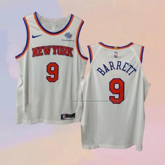 Camiseta New York Knicks RJ Barrett NO 9 Association Autentico Blanco