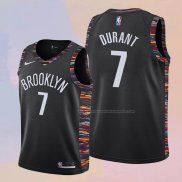 Camiseta Nino Brooklyn Nets Kevin Durant NO 7 Ciudad 2019-20 Negro