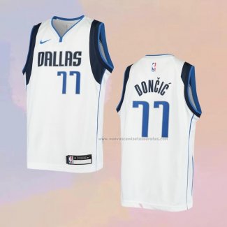 Camiseta Nino Dallas Mavericks Luka Doncic NO 77 Association Blanco