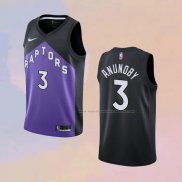 Camiseta Toronto Raptors OG Anunoby NO 3 Earned 2020-21 Negro Violeta