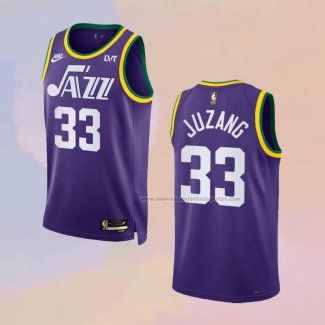 Camiseta Utah Jazz Johnny Juzang NO 33 Classic 2023-24 Violeta