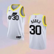 Camiseta Utah Jazz Ochai Agbaji NO 30 Association 2022-23 Blanco