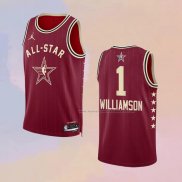 Camiseta All Star 2024 New Orleans Pelicans Zion Williamson NO 1 Rojo