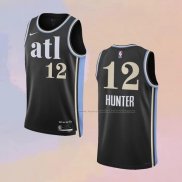 Camiseta Atlanta Hawks De'andre Hunter NO 12 Ciudad 2023-24 Negro