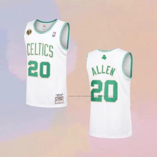 Camiseta Boston Celtics Ray Allen NO 20 Hardwood Classics Throwback 2007-08 Blanco