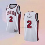 Camiseta Chicago Bulls Lonzo Ball NO 2 Ciudad 2022-23 Blanco