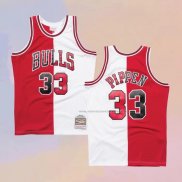 Camiseta Chicago Bulls Scottie Pippen NO 33 Mitchell & Ness Rojo Blanco