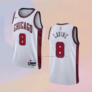 Camiseta Chicago Bulls Zach Lavine NO 8 Ciudad 2022-23 Blanco