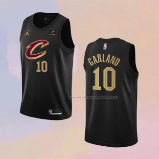 Camiseta Cleveland Cavaliers Darius Garland NO 10 Statement 2022-23 Negro