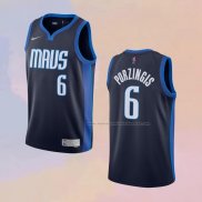 Camiseta Dallas Mavericks Kristaps Porzingis NO 6 Earned 2020-21 Azul