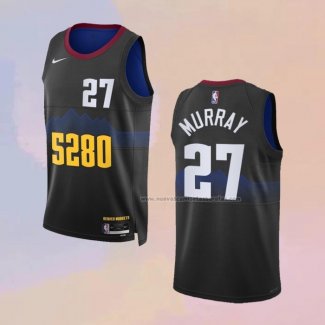 Camiseta Denver Nuggets Jamal Murray NO 27 Ciudad 2023-24 Negro