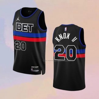 Camiseta Detroit Pistons Kevin Knox II NO 20 Statement 2022-23 Negro