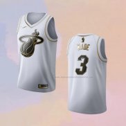 Camiseta Golden Edition Miami Heat Dwyane Wade NO 3 Blanco