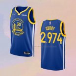 Camiseta Golden State Warriors Stephen Curry 2974th 3 Points Azul