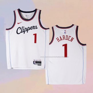 Camiseta Los Angeles Clippers James Harden NO 1 Association 2024-25 Blanco