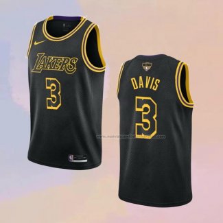 Camiseta Los Angeles Lakers Anthony Davis NO 3 Ciudad 2019 Negro