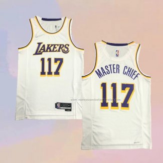 Camiseta Los Angeles Lakers x X-BOX Master Chief NO 117 Blanco