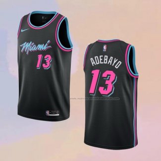 Camiseta Miami Heat Bam Adebayo NO 13 Ciudad 2018-19 Negro