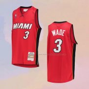 Camiseta Miami Heat Dwyane Wade NO 3 Mitchell & Ness 2005-06 Rojo