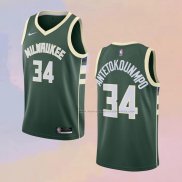 Camiseta Milwaukee Bucks Giannis Antetokounmpo NO 34 Icon 2020-21 Verde