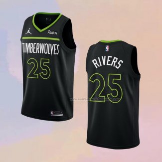 Camiseta Minnesota Timberwolves Austin Rivers NO 25 Statement 2022-23 Negro