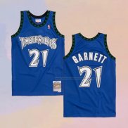 Camiseta Minnesota Timberwolves Kevin Garnett NO 21 Hardwood Classics Throwback 2003-04 Azul