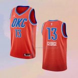 Camiseta Oklahoma City Thunder Paul George NO 13 Statement 2021 Naranja