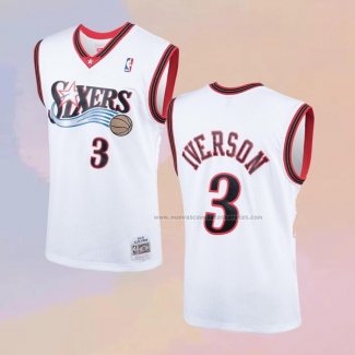 Camiseta Philadelphia 76ers Allen Iverson NO 3 Mitchell & Ness 2000-01 Blanco