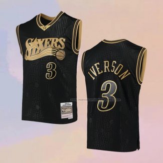 Camiseta Philadelphia 76ers Allen Iverson NO 3 Retro 2020 Chinese New Year Negro