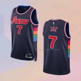 Camiseta Philadelphia 76ers Isaiah Joe NO 7 Ciudad 2021-22 Azul