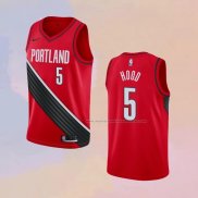 Camiseta Portland Trail Blazers Rodney Hood NO 5 Statement Edition Rojo Negro