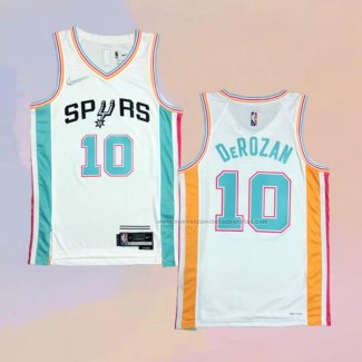 Camiseta San Antonio Spurs DeMar DeRozan NO 10 Ciudad 2021-22 Blanco