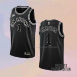 Camiseta San Antonio Spurs Victor Wembanyama NO 1 Classic 2022-23 Negro