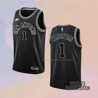 Camiseta San Antonio Spurs Victor Wembanyama NO 1 Classic 2022-23 Negro