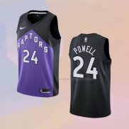 Camiseta Toronto Raptors Norman Powell NO 24 Earned 2020-21 Negro Violeta