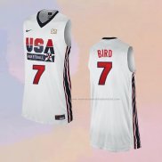 Camiseta USA 1992 Larry Bird NO 7 Blanco